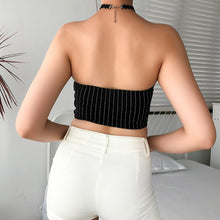 Load image into Gallery viewer, Vertical Striped Crop Top with Sashes - Summer 2020