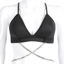 Load image into Gallery viewer, Black Bralette V Neck Party Top - Summer 2020