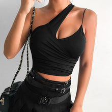 Load image into Gallery viewer, One Shoulder Black Crop Top - Summer 2020