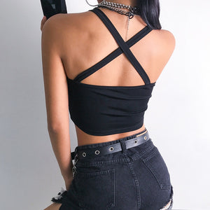 Chinese Style Dragon Straps Crop Top - Summer 2020