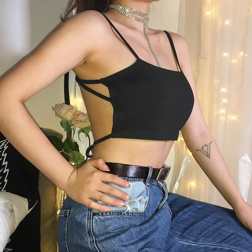 Black Solid Backless Bralette - Summer 2020