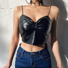 Load image into Gallery viewer, Black PU Leather Crop Top - Summer 2020