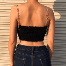Load image into Gallery viewer, 2020 Summer Feather Crop Top with Metal Straps - Summer 2020