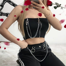 Load image into Gallery viewer, Summer Tube Top with Zipper and Chains