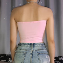 Load image into Gallery viewer, "CUTE and PSYCHO" Halter Top with Metal Chain - Summer 2020
