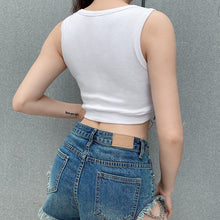 Load image into Gallery viewer, White Sleeveless Crop Top with Chain - Summer 2020